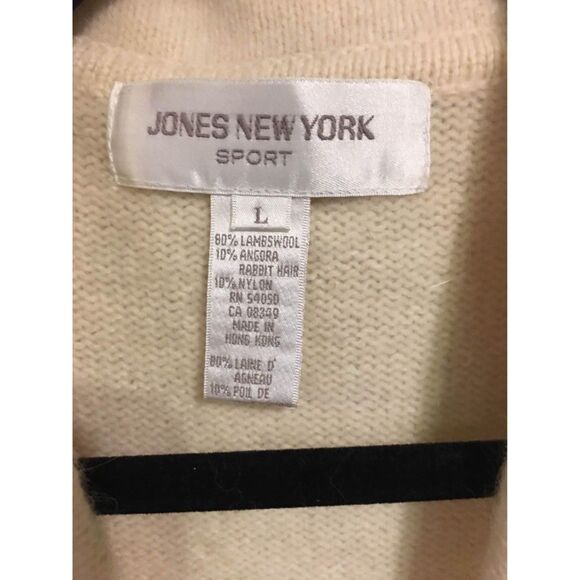 NWT Vtg Jones New York Lambs Wool Blend L Embroidered Cozy Fall Holiday Cardi - Picture 2 of 9